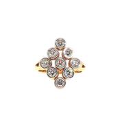 Bezel-Set Natural Diamond Marquise Shape Ring Set In 18ct Yellow Gold image