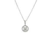 18ct White Gold Natural Diamond Halo Cluster Pendant image