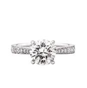 0.93ct L i1 GIA Certified Round Brilliant Cut Natural Diamond Solitaire Platinum Engagement Ring image