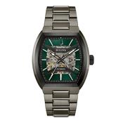 Bulova Gents Maquina Tonneau Automatic Green Skeleton Dial on Stainless Steel Bracelet image