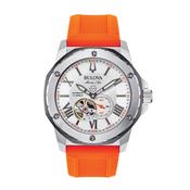 Bulova Gents Marine Star Automatic Watch with Orange Silicone Strap image