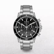 Bulova Gents Marine Star Choronograph Watch with Black Dial on a Stainless Steel Bracelet