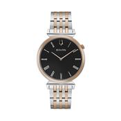 Bulova Gents Two Tone Regatta Classic Watch with Simple Black Dial image