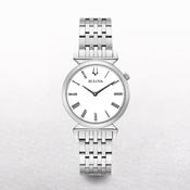 Bulova Ladies Regatta Watch with White Dial on a Stainless Steel Strap