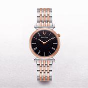 Bulova Ladies Regatta with Black Dial on a Two Tone Stainless Steel strap