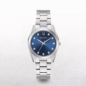 Bulova Ladies Surveyor Watch with Blue Dial and 11 Diamonds