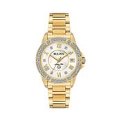 Bulova Marine Star Ladies Gold Plated 32mm Watch with Diamond Set Dial