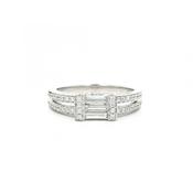 C0.34ct S0.36ct Baguette and Round Cut Natural Diamond Dress Ring Set In 18ct White Gold image