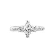 C0.40ct S0.35ct G vs1 Marquise Natural Diamond Solitaire with Brill Sides &amp; Sh Set In18ct White Gold image
