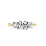 C0.70ct S0.36ct E VS2 Certified Natural Diamond Three Stone Engagement Ring image