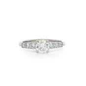 C0.70ct S0.40ct Round Cut Natural Diamond Solitaire With Diamond Shoulders Set In 18ct White Giold image