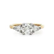 C0.80ct S0.40ct G vs1 Round Solitaire Pear Sides Set In 18ct Yellow Gold image