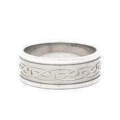Celtic 7.5mm Gents Wedding Band in 9ct White Gold image
