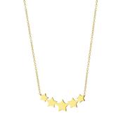 Delicate Graduated Five Star Pendant in 18ct Yellow Gold