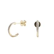 Diamond Half Hoop Earrings in 9ct Yellow Gold