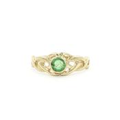 Emerald Set Rub Over Celtic Ring Weighing 1.8 Grams in 10ct Yellow Gold image