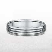 Gents Four Row Platinum Wedding Band - S