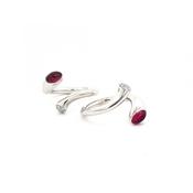 Georg Jensen Tourmaline &amp; Diamond Stacking Ring in 18ct White Gold