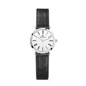 Herbelin Epsilon Gents Roman Numeral White Dial With Hour Markers on Black Strap image