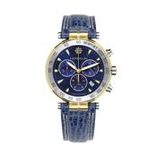 Herblin GentsTwo Tone Newport Heritage Originals Chronograph Blue Dial and Leather Strap