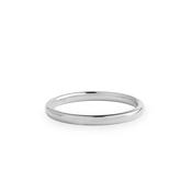 Ladies 2mm Classic Wedding Ring in 18ct White Gold - M