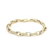 Ladies Double Oval Link Fancy Bracelet in 9ct Yellow Gold image