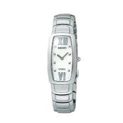Ladies Seiko Rectangular Mother Of Pearl Dial Stainless Steel Bracelet