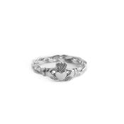 Ladies Triple Weave Claddagh Ring In 10ct White Gold - O image