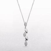 Marquise Shaped Natural Diamond Drop Pendant in 9ct White Gold