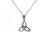 Medium Trinity Emerald Set Pendant on Chain Weighing 1.4g in 14ct White Gold image