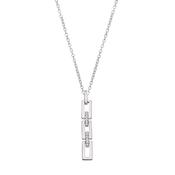 Natural Diamond 0.07ct Bar Link Pendant in 9ct White Gold image