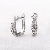 Natural Diamond .40ct Twisting Hoop Earrings in 18ct White Gold