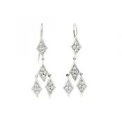 Natural Diamond Drop Marquise Shaped Earrings in 18ct White Gold