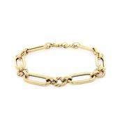 Oval with Twist Ring Link Bracelet in 9ct Yellow Gold image