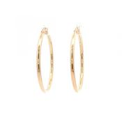 Plain Hoop Earrings 33mm in 9ct Yellow Gold image