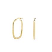 Plain Medium Rectangular Hoop Earrings in 9ct Yellow Gold image