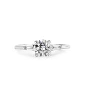 Platinum Natural Diamond Solitaire with Baguette Shoulders image