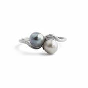 Platinum Toi Et Moi Natural Pearl Ring
