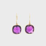 Amethyst Drop Earrings in 14ct Yellow Gold image
