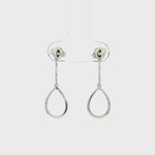 Pear Drop Natural Diamond Earrings in 9ct White Gold
