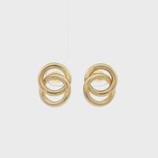 Double Circle Intertwined Earrings In 9ct Yellow Gold image
