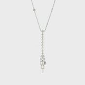 Vintage Art Deco Style Natural Diamond Necklace in 18ct White Gold image