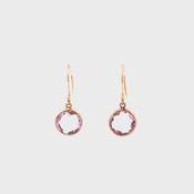 Round Amethyst Drop Earrings in 9ct Rose Gold image