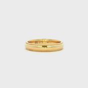 9ct Yellow Gold 4mm Beaded Edge Gents Wedding Band Ring image