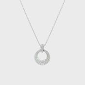 0.70ct Natural Diamond Circular Pendant 18ct White Gold image