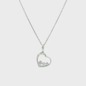 Natural Diamond Heart Pendant in 18ct White Gold image