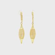 Vintage Textured Lattice Drop Earrings in 14ct Yellow Gold image