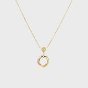 Natural Diamond Tri-Colour Gold Interlocking Pendant Necklace image