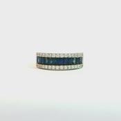 1.51ct Sapphire &amp; 0.51ct Natural Diamond Multi Stone Band in 18ct Yellow Gold - M image