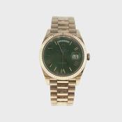 Gents 18ct White Gold Rolex Day Date with Forest Green Dial image